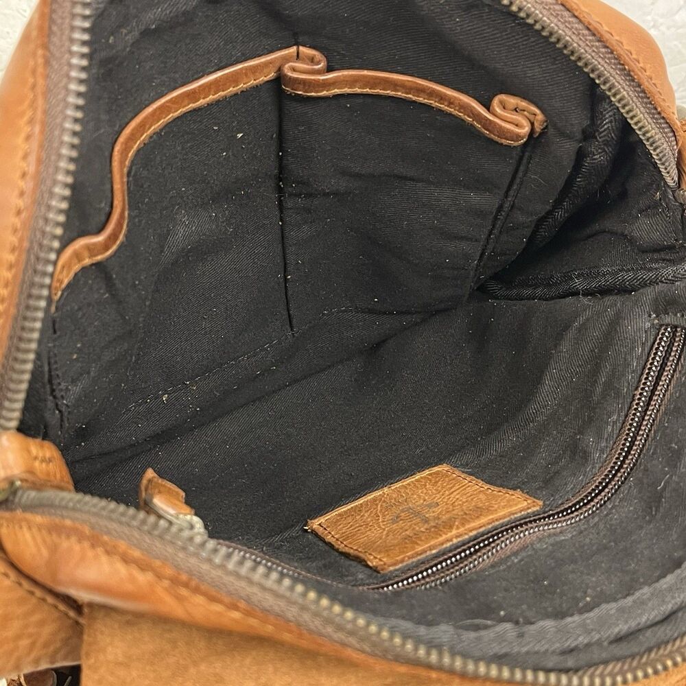 Harbour 2nd Leather Crossbody Bag Brown Magnetic Flap Zipper Pockets - Picture 11 of 11